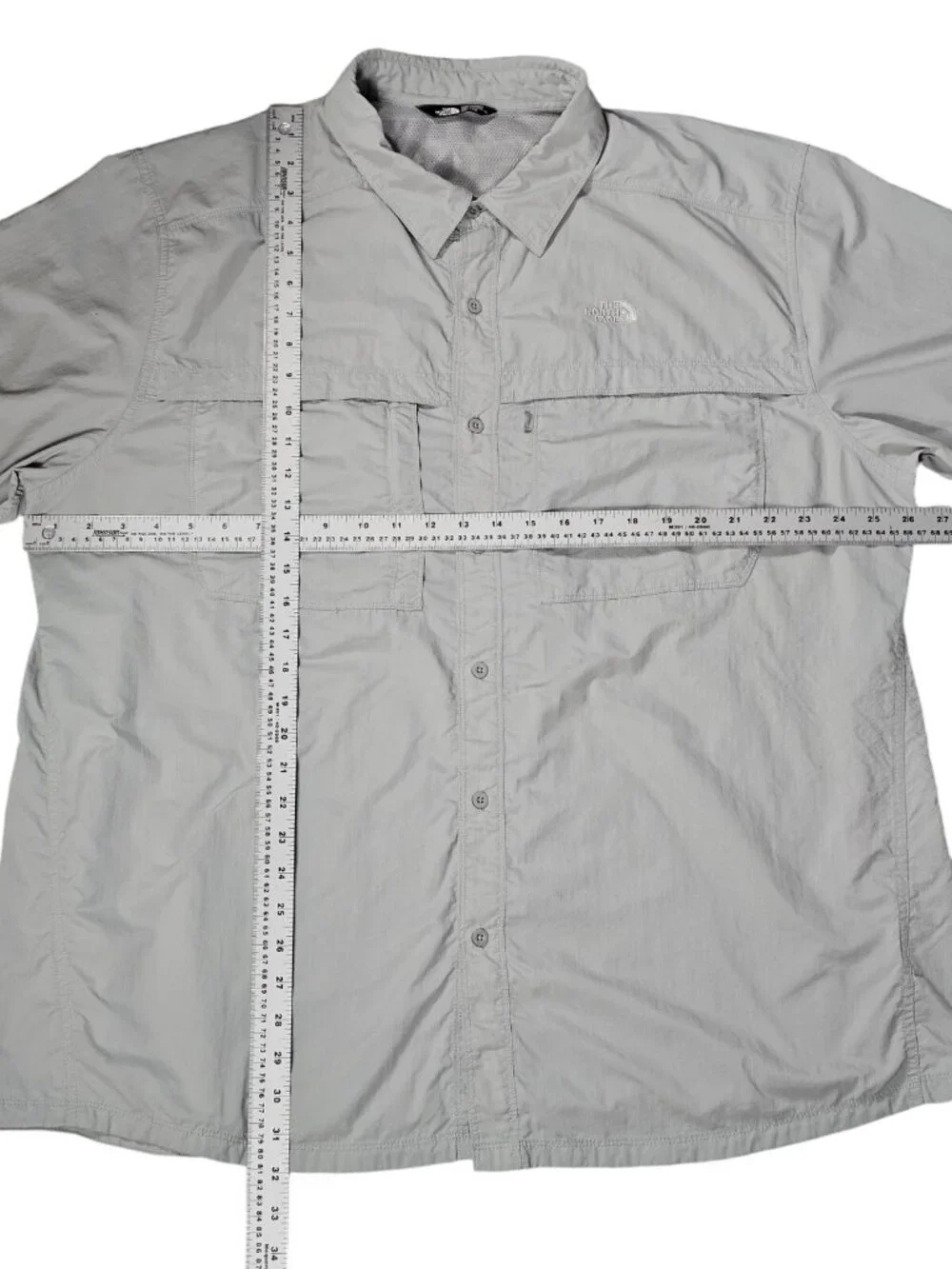 The North Face Mens Short Sleeve Trail Shirt XXL Gray Ripstop Vented Nylon